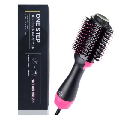 2021 Dropshipping New Amazon 2 In1 One Step Hair Dryer Styling Hot Air Brush Straightener Comb Curling Tools Hair