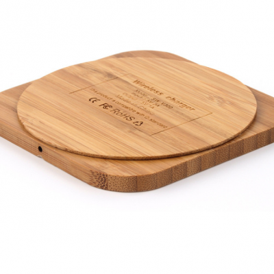 2020 drop shipping Fast Charge 10w phone Qi Wood Bamboo Wireless Charger Desktop Charging Pad For iPhone 8/8 Plus X Note